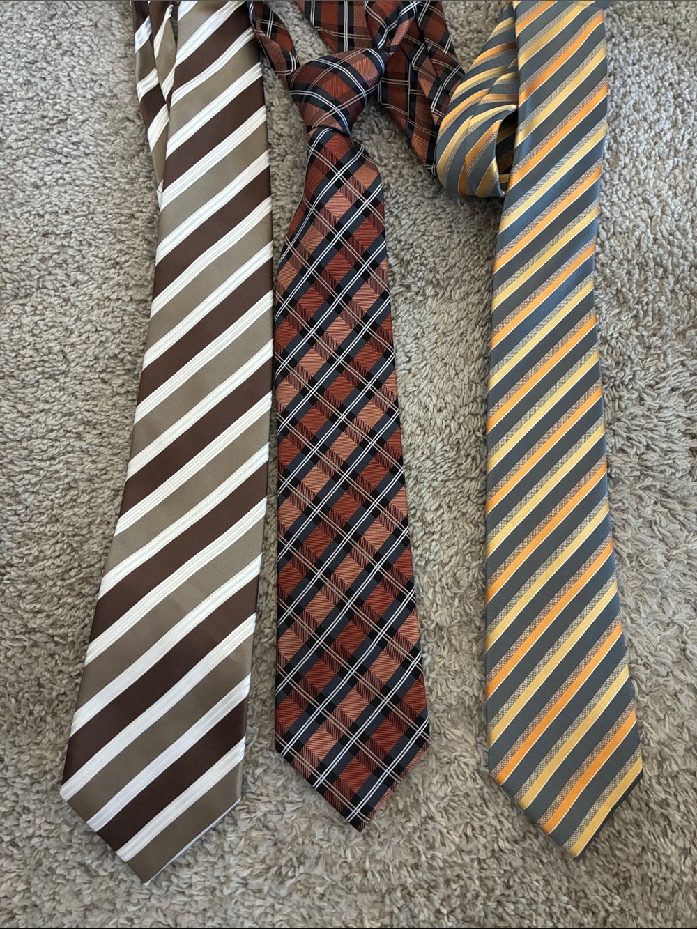 Geoffrey Beene Brown, Rust & Yellow Men's Tie Trio